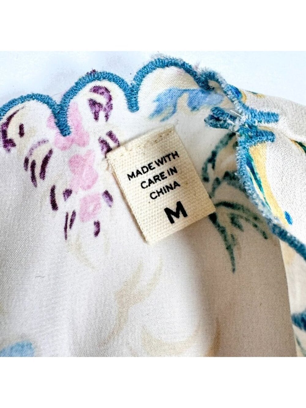 DOEN Dianne Silk Floral Babydoll Dress Sz M Cream Flirty Coquette Mini - Picture 12 of 16